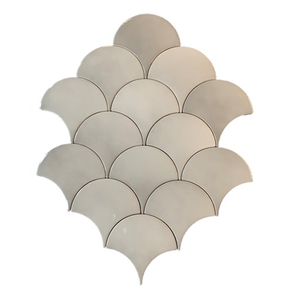 Terre d'Azur Hawaiian visschub tegels / mermaid tegels taupe 12,5x6.3cm