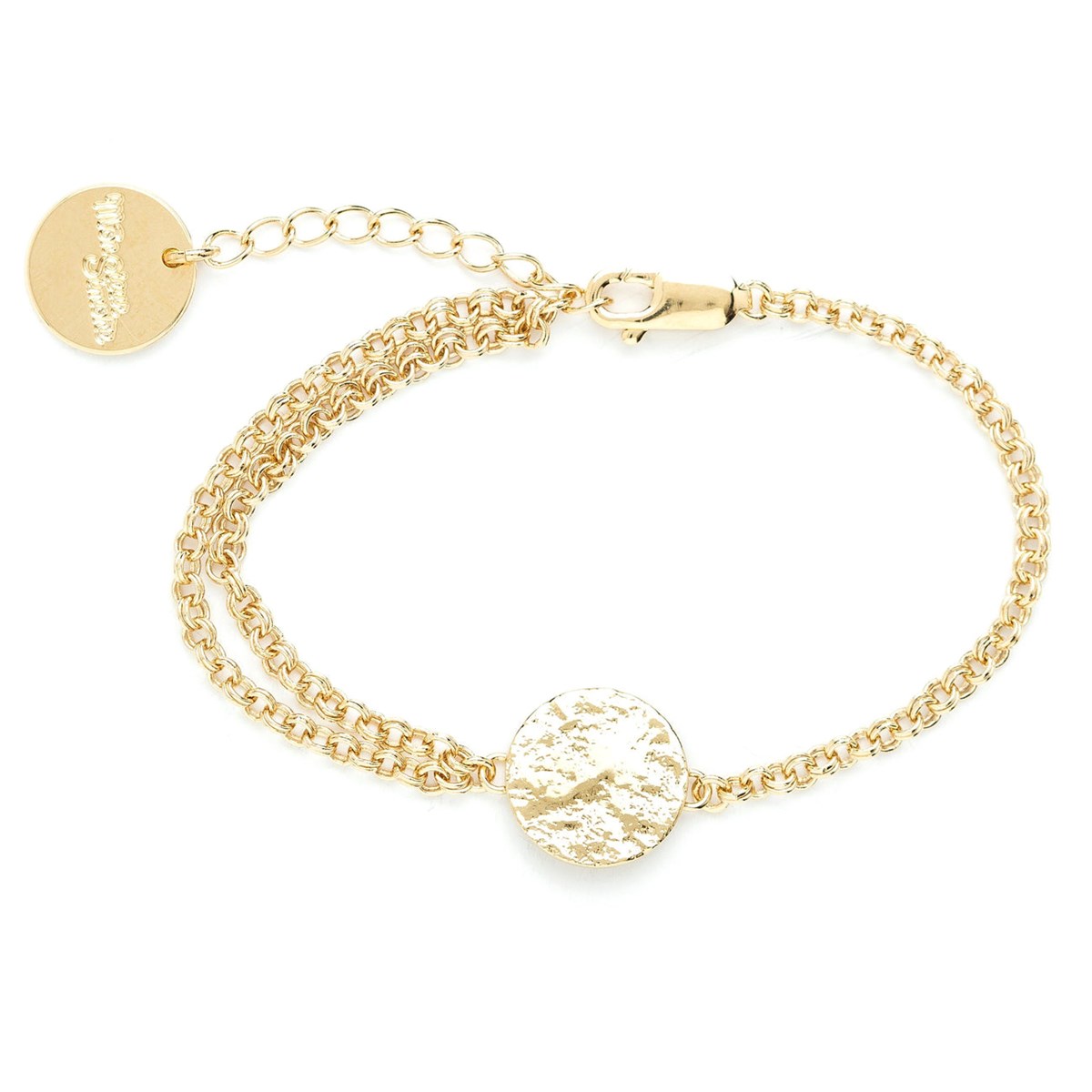 bracelet rond martelé doré à l'or fin - HESTIA