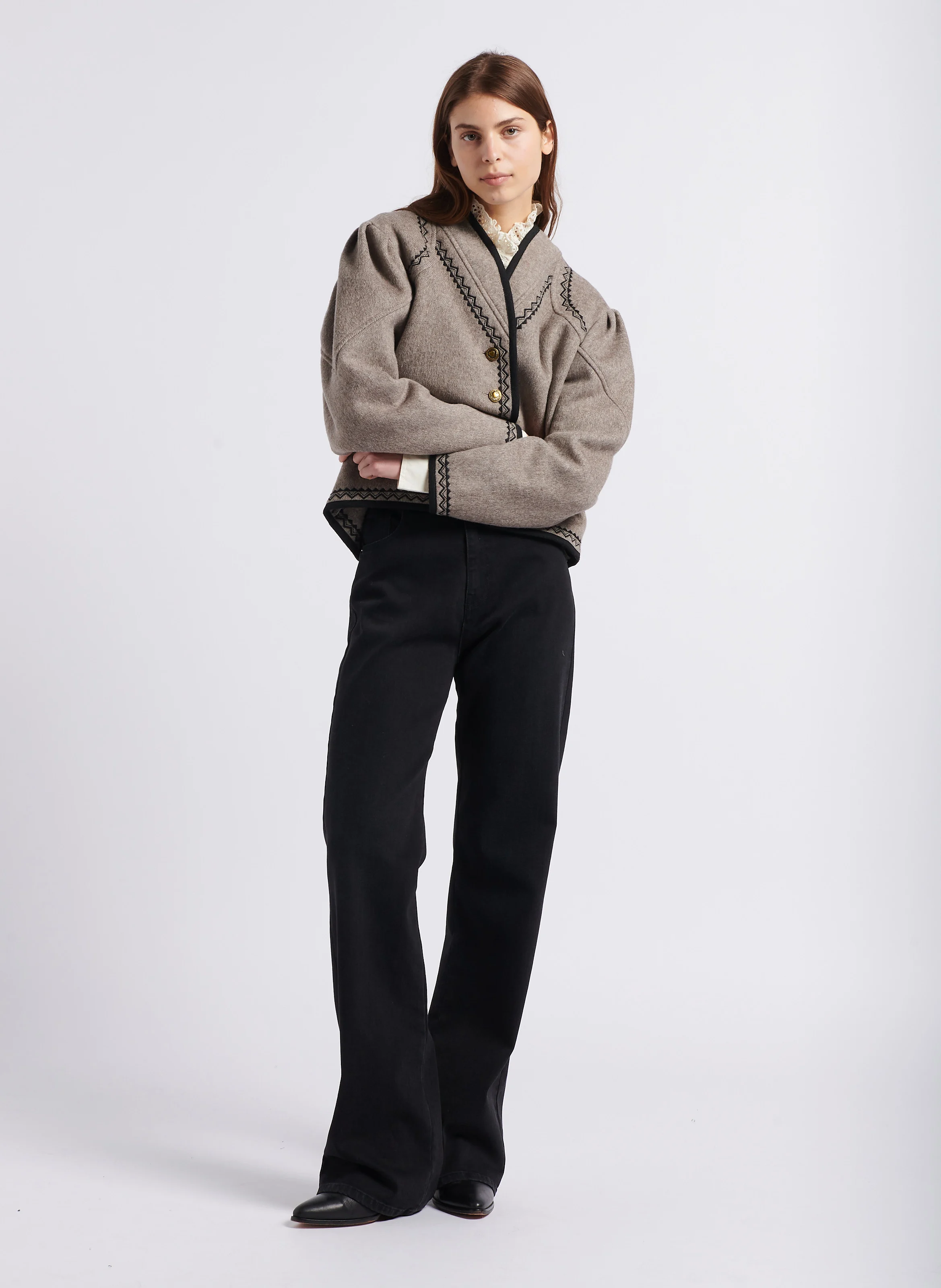 WILLIAM - Veste col châle en laine mélangée | Gris