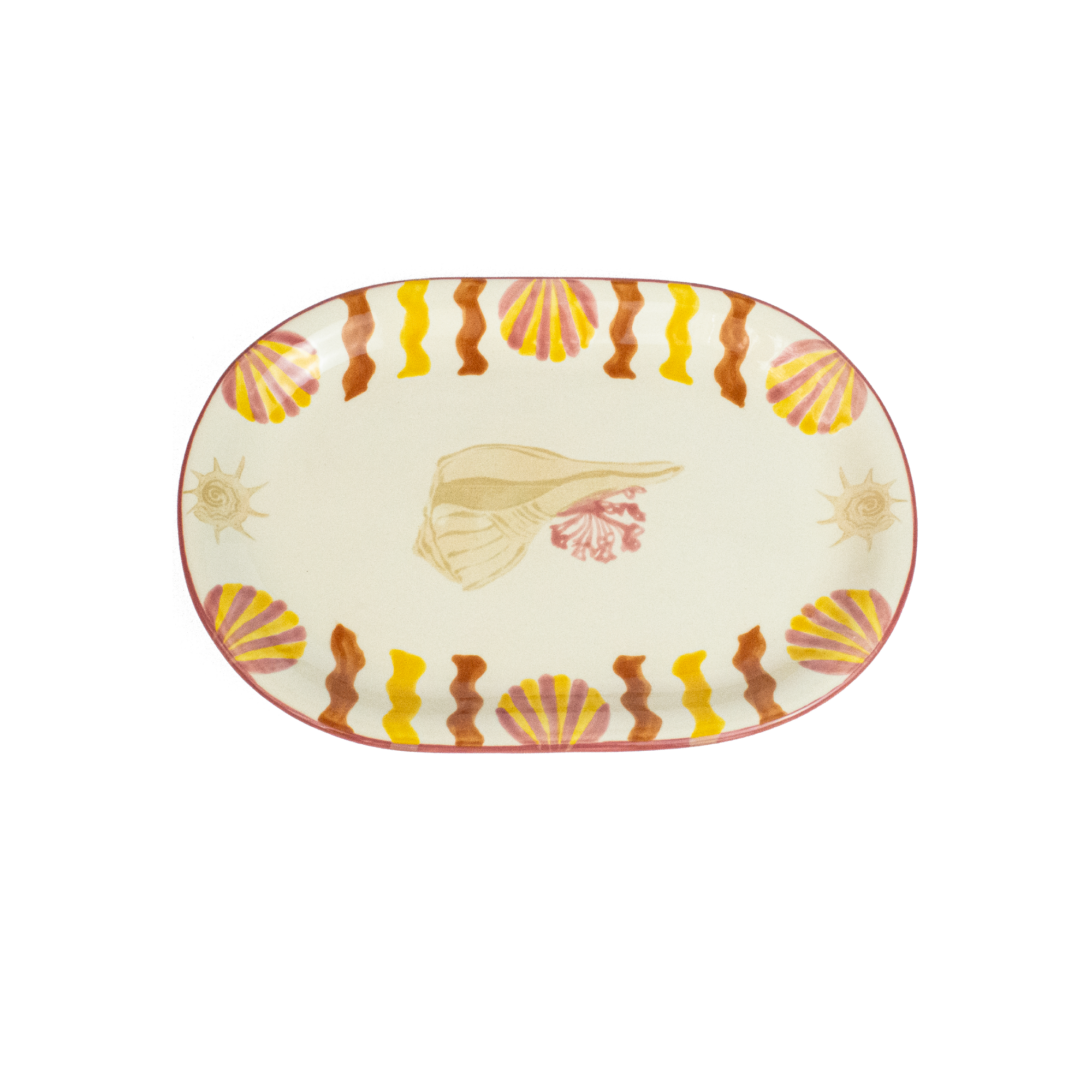 Plat ovale en céramique « Caracoles Fresa Mt » (lot de 2)