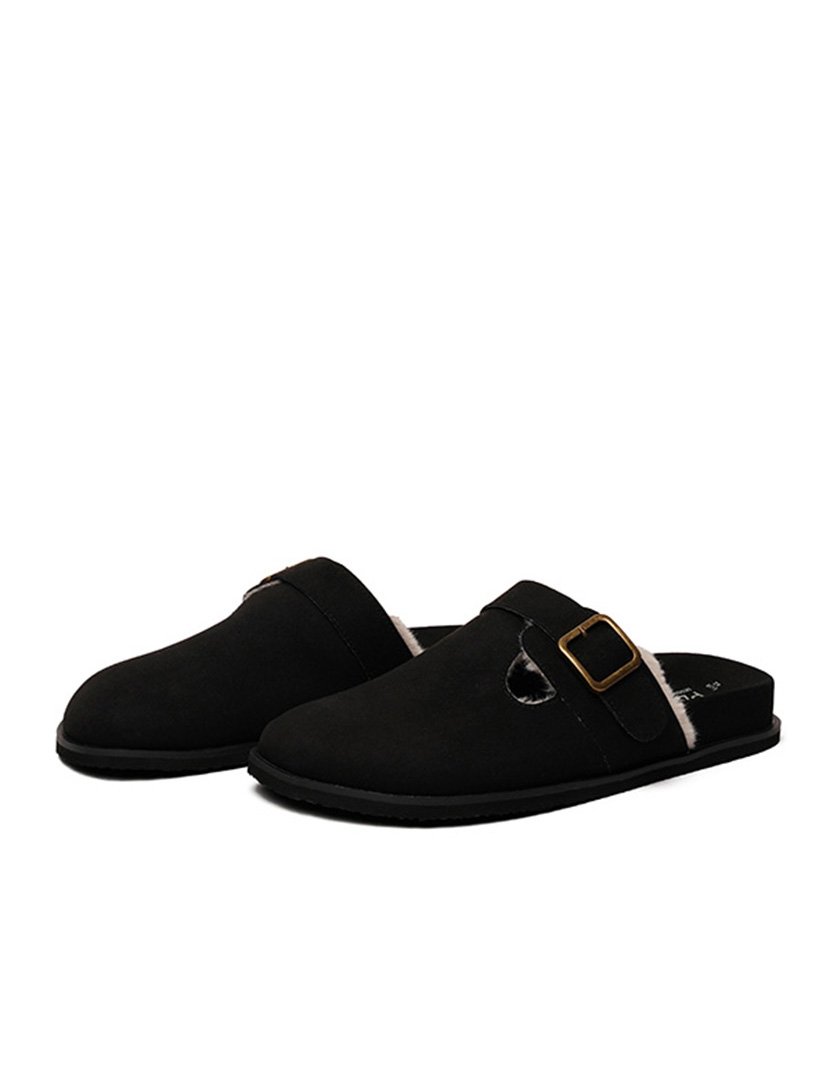 Vegan Clog Men Suede Truffled Black