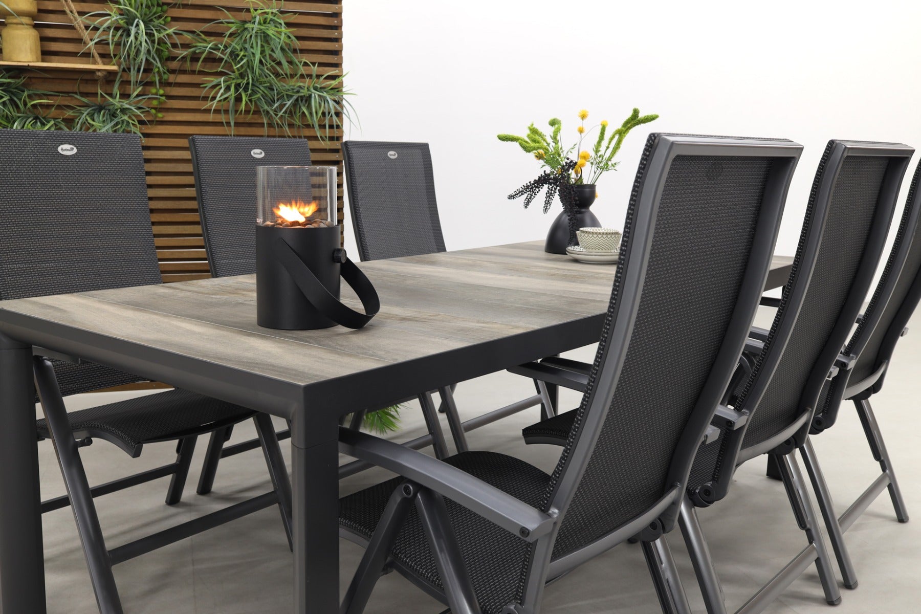 Hartman Valentino|Kings tuinset antraciet - 220x100 cm.