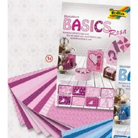 Folia Bastelpapierblock 24x34 rosatöne 3x10 Blatt