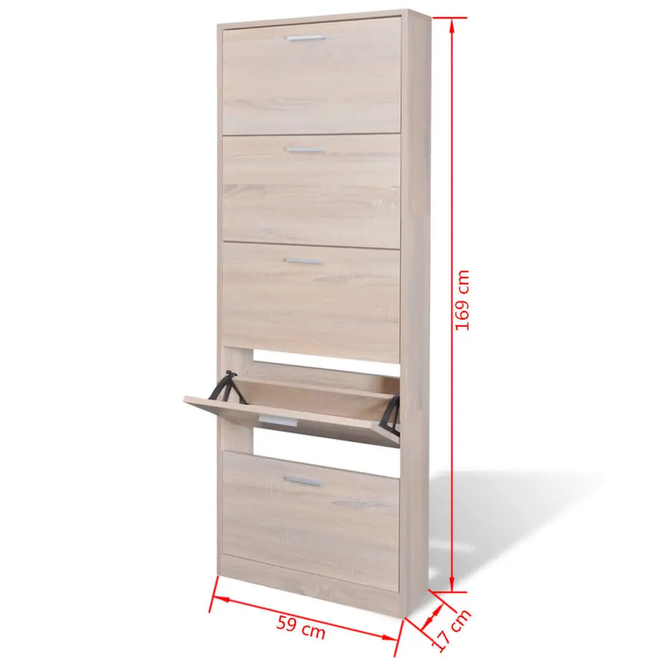 vidaXL - Houten Schoenenkast - Bruin - Hout