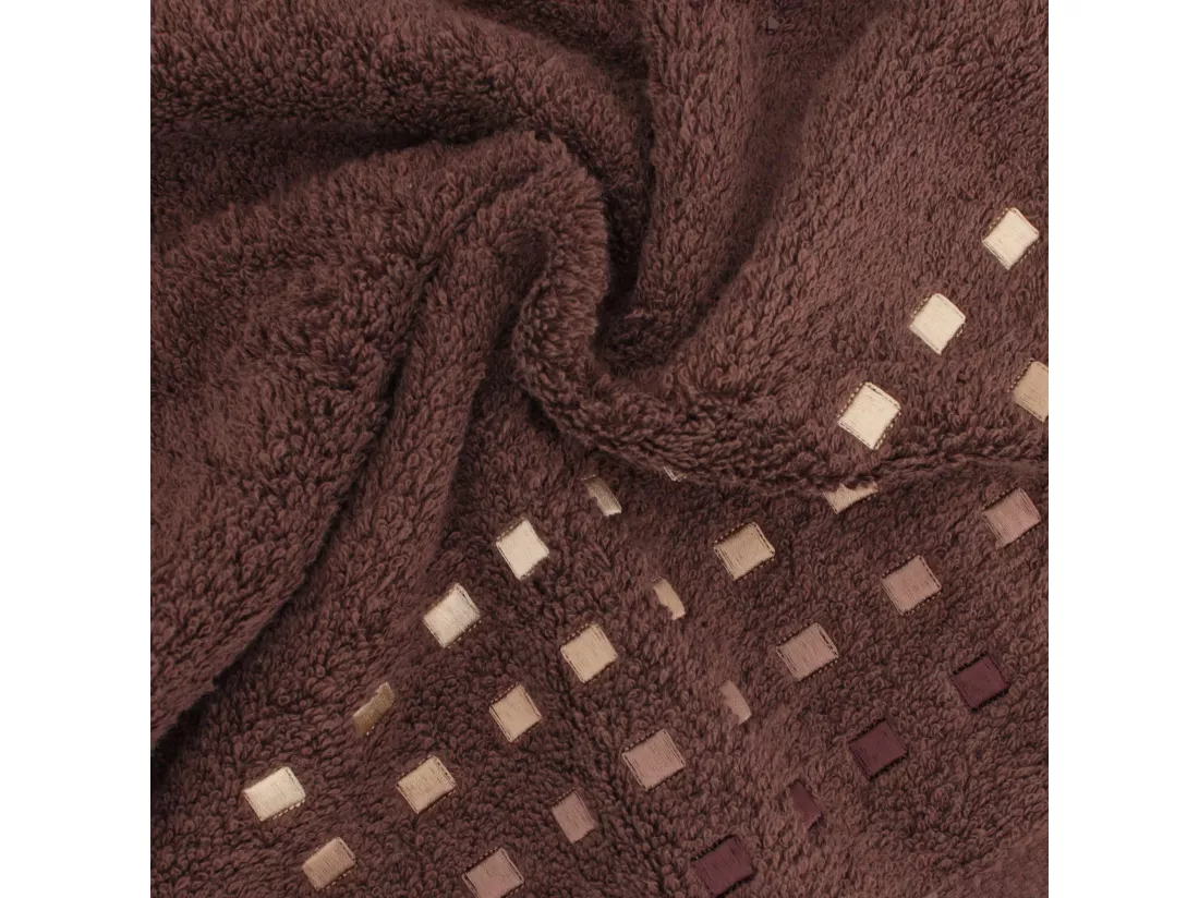Parure de bain 6 pièces PURE SQUARES Marron 550 g/m2