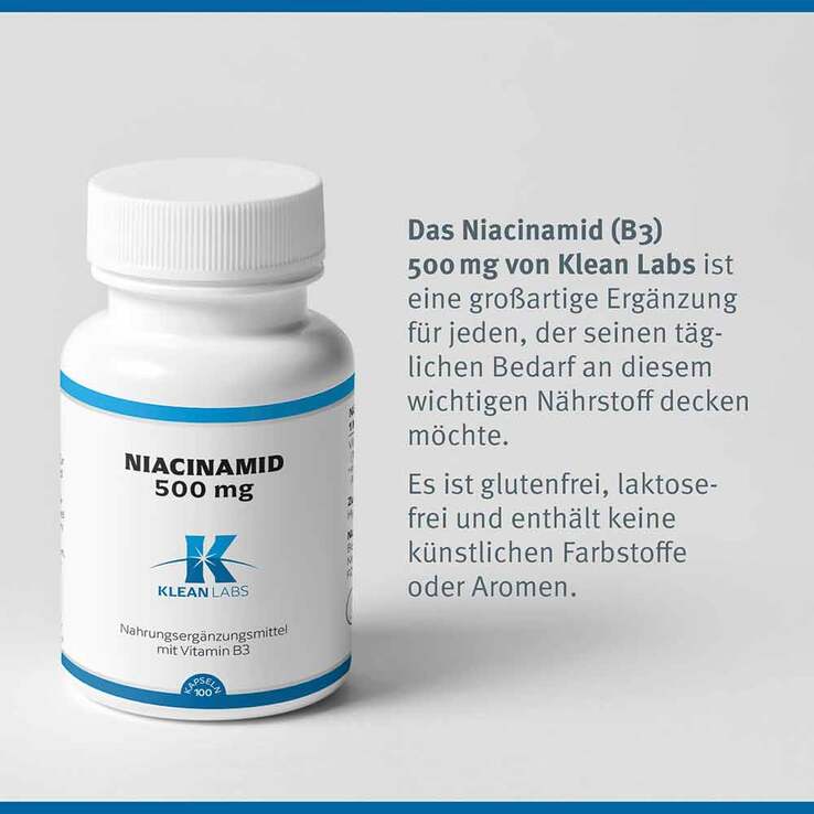 Niacinamid B3 500 mg Kapseln, 100 St