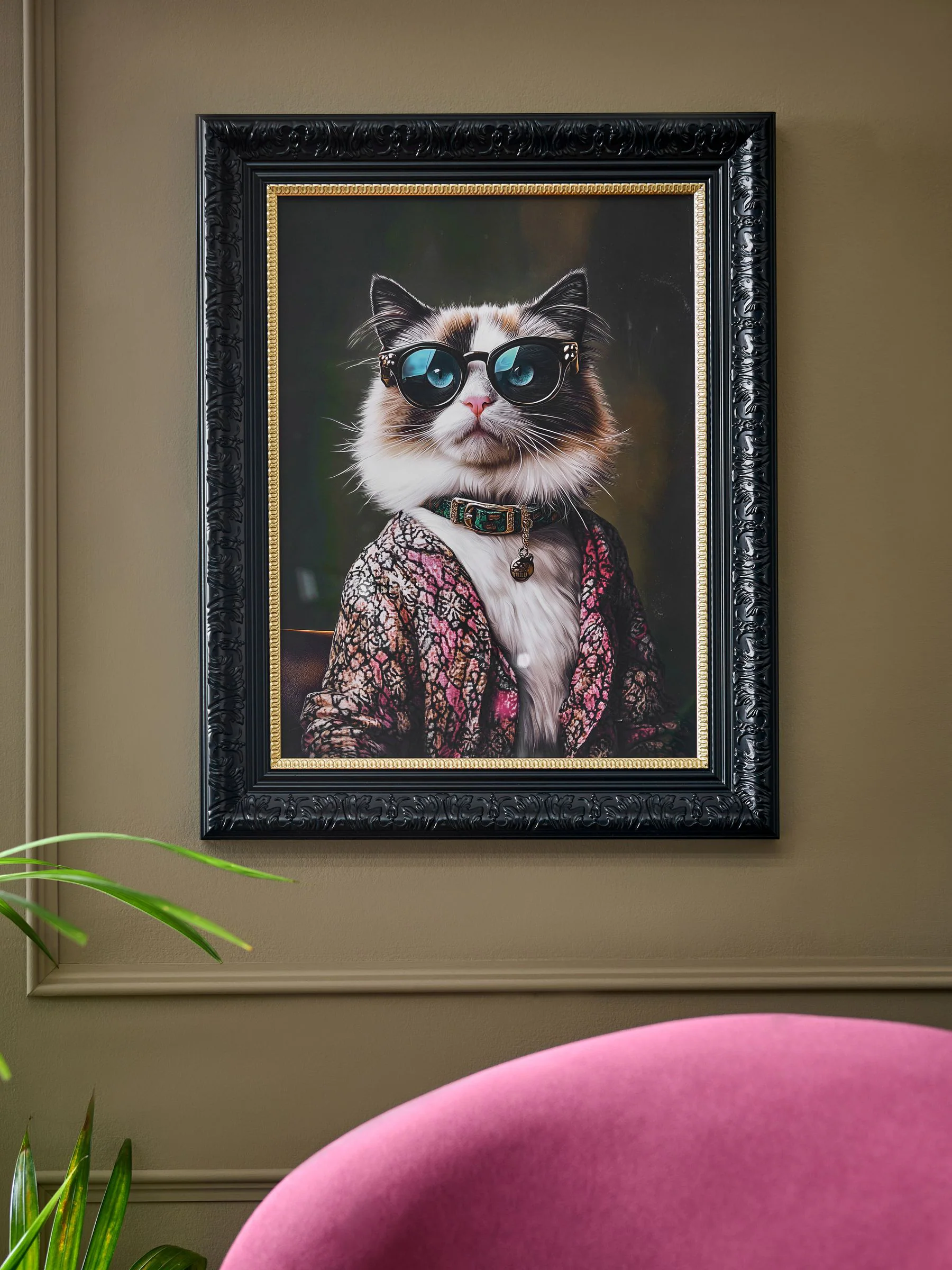 Glamoureus Gekleed Animal Ingelijste Wanddecoratie