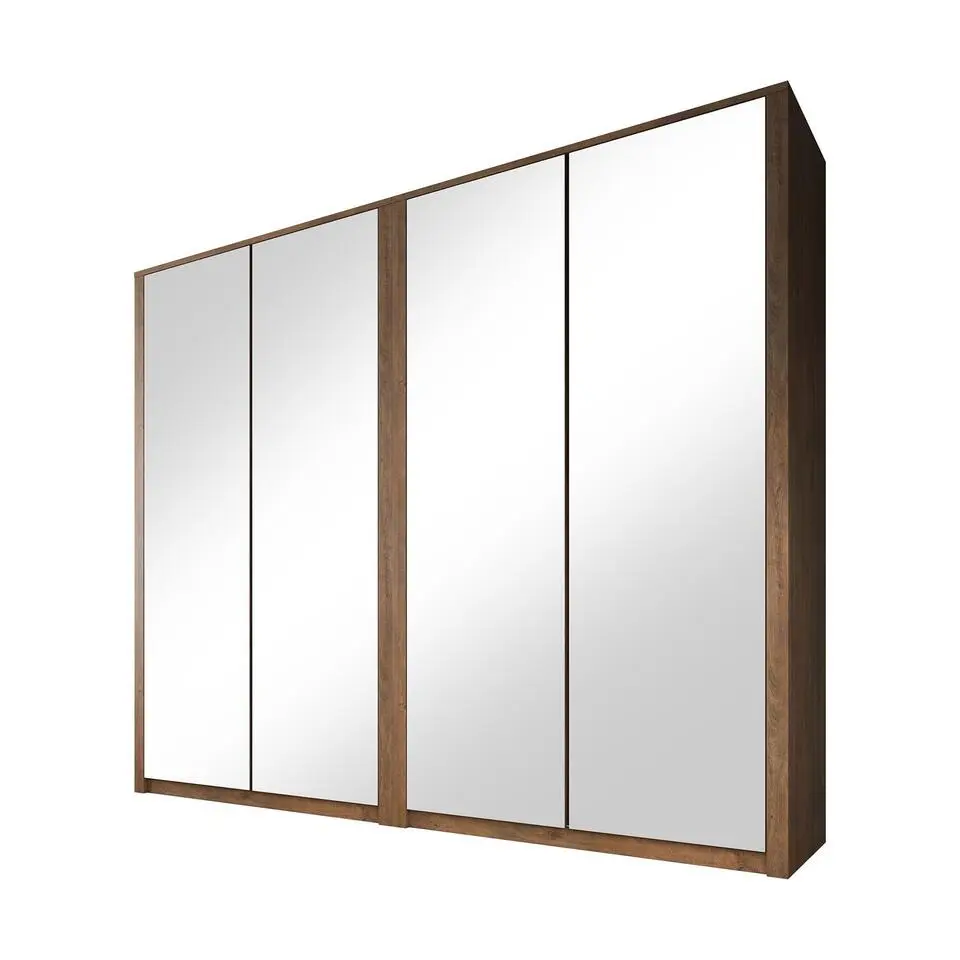 Meubella - Kledingkast Malibu - Eiken - 226 cm - Met spiegel