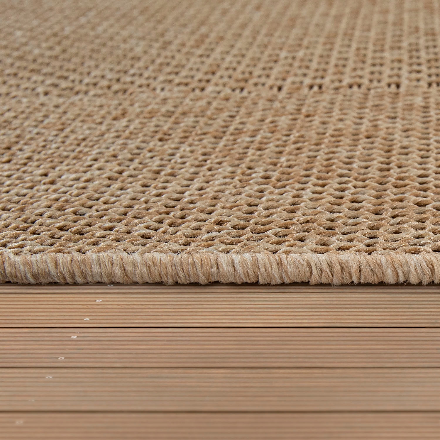 Paco Home Teppich »Waregem 621« rechteckig 4 mm Höhe Flachgewebe, meliert, mit Bordüre, Outdoor geeignet, Wohnzimmer