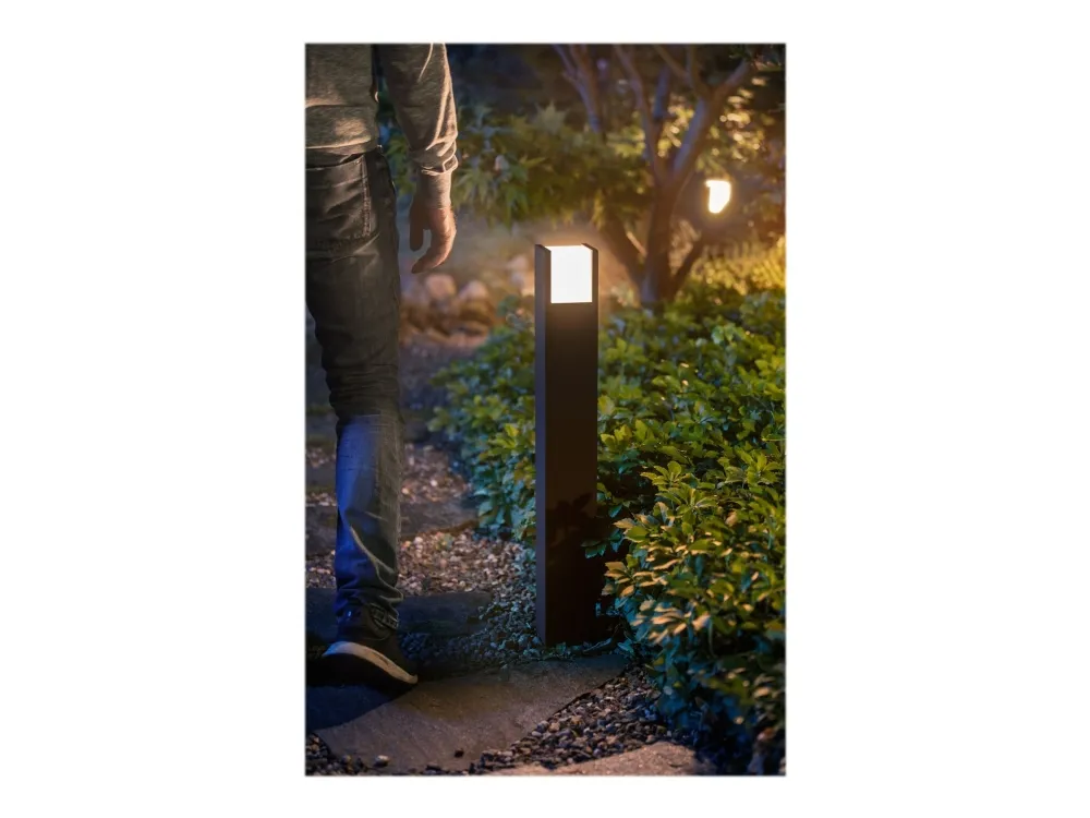 Philips Hue White Fuzo - Pedestallys - LED - 9.1 W (tilsvarende 80 W) - varmt hvidt lys - 2700 K - pæl - sort