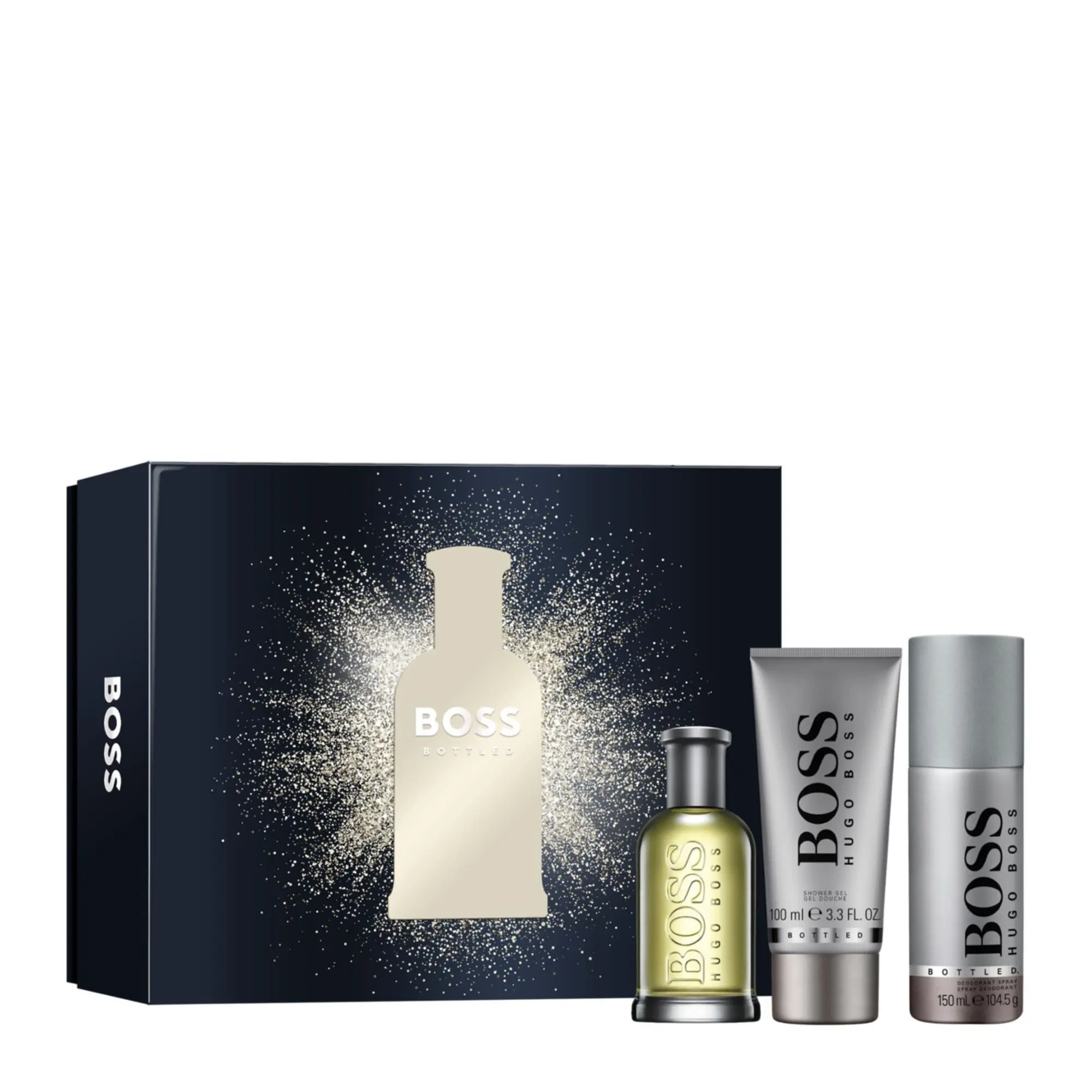 Boss - Coffret Boss BottledEau de Toilette 100ml, Gel Douche 100ml & Déodorant 150ml- Homme