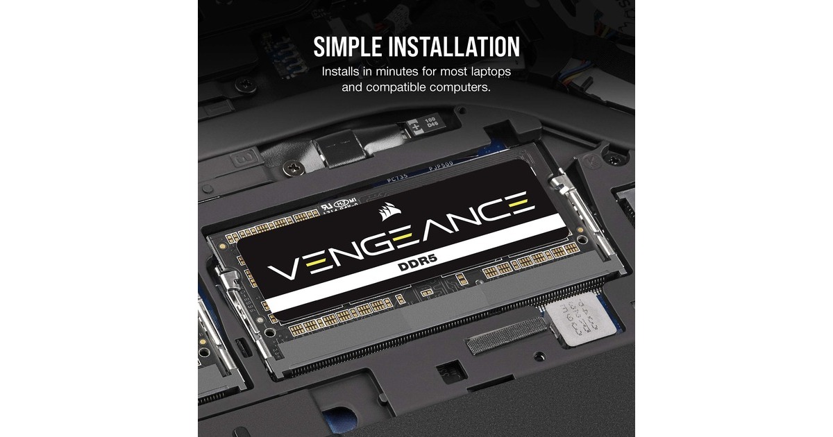 Corsair32 GB DDR5-5600 (1x 32 GB) laptopgeheugen  (Zwart, Vengeance)