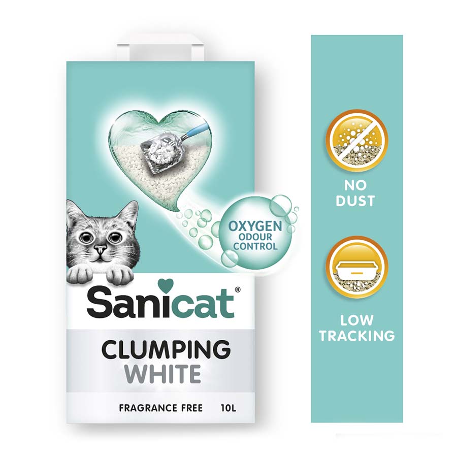 Sanicat Aglomerante Branco 6 L Areia Branca Perfumada Aglomerante para Gatos