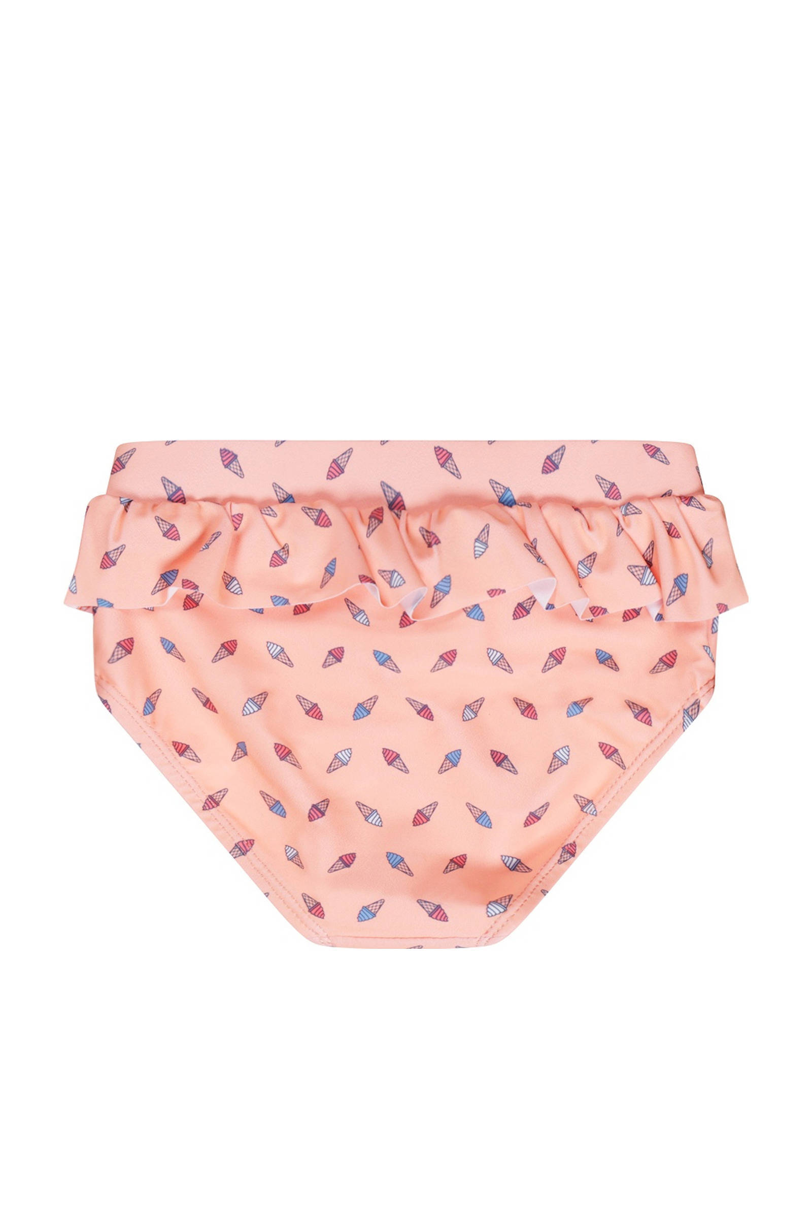 Dirkje bikinibroekje met ruches perzik/multicolor