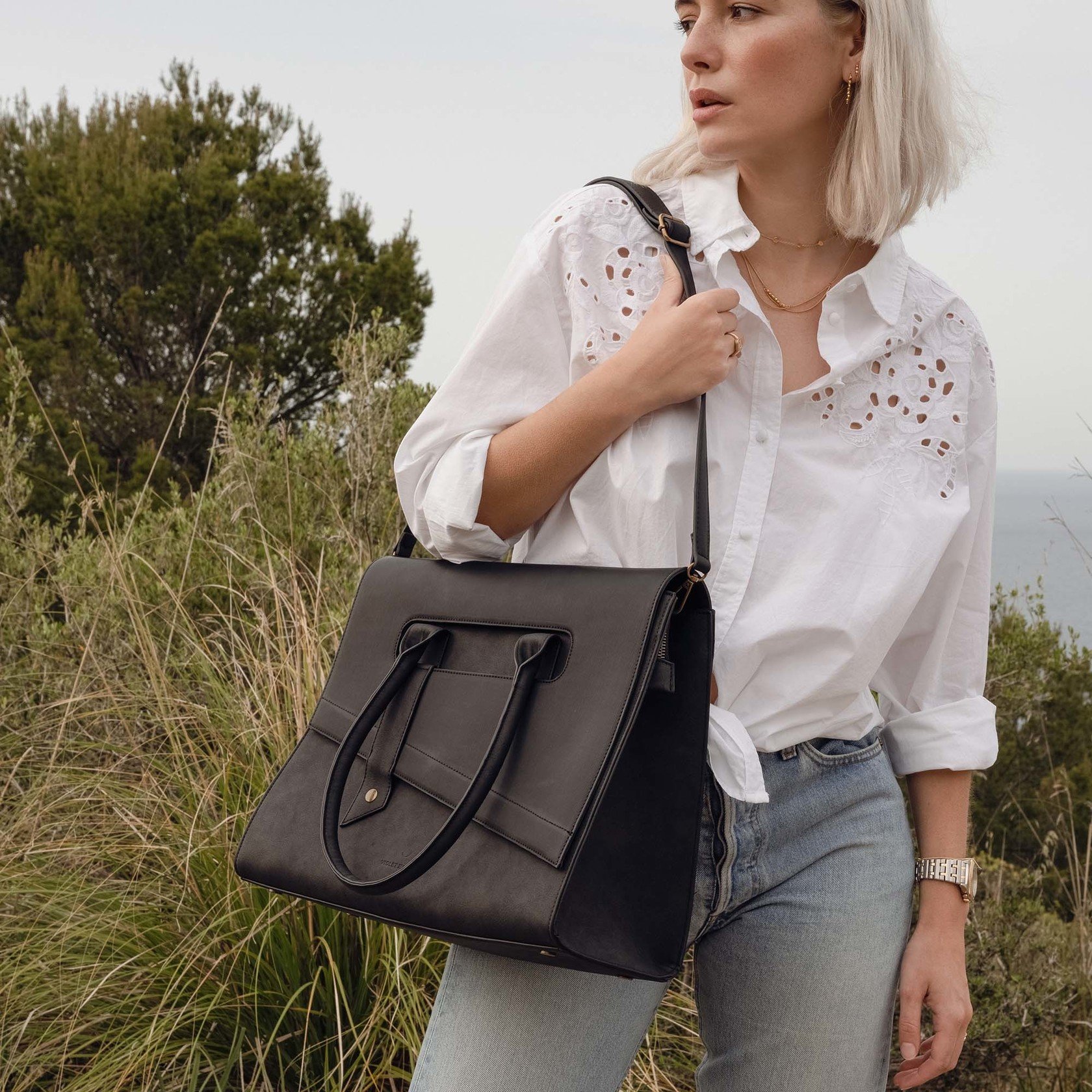 laptoptas, schoudertas, shopper Violet Hamden Violet Hamden Zwart