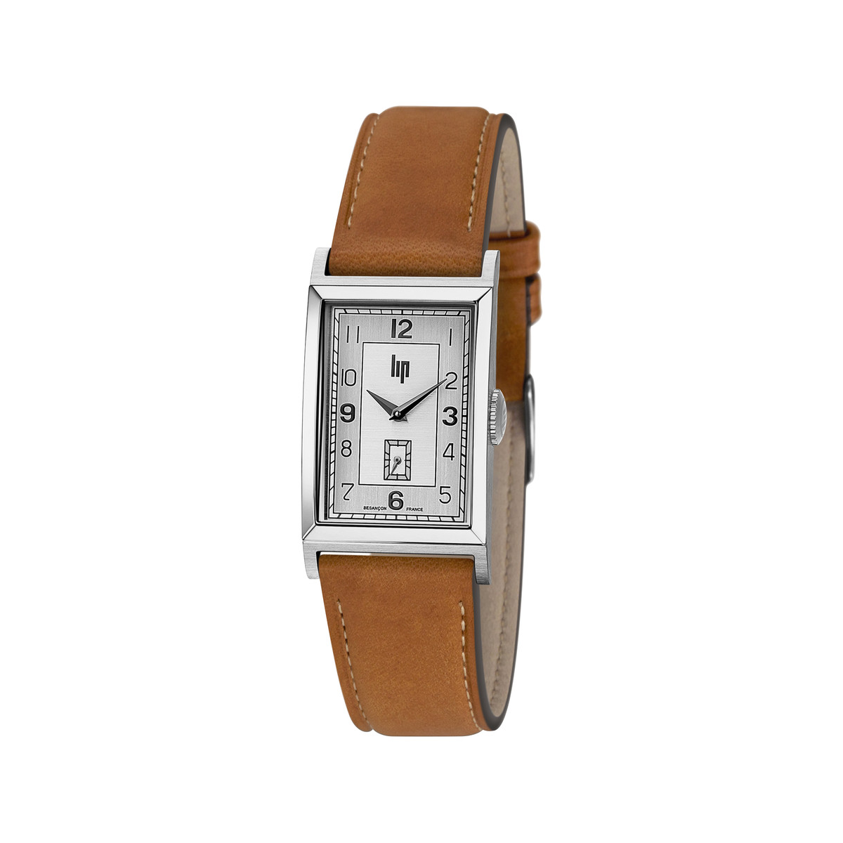 Montre Lip homme acier cuir marron