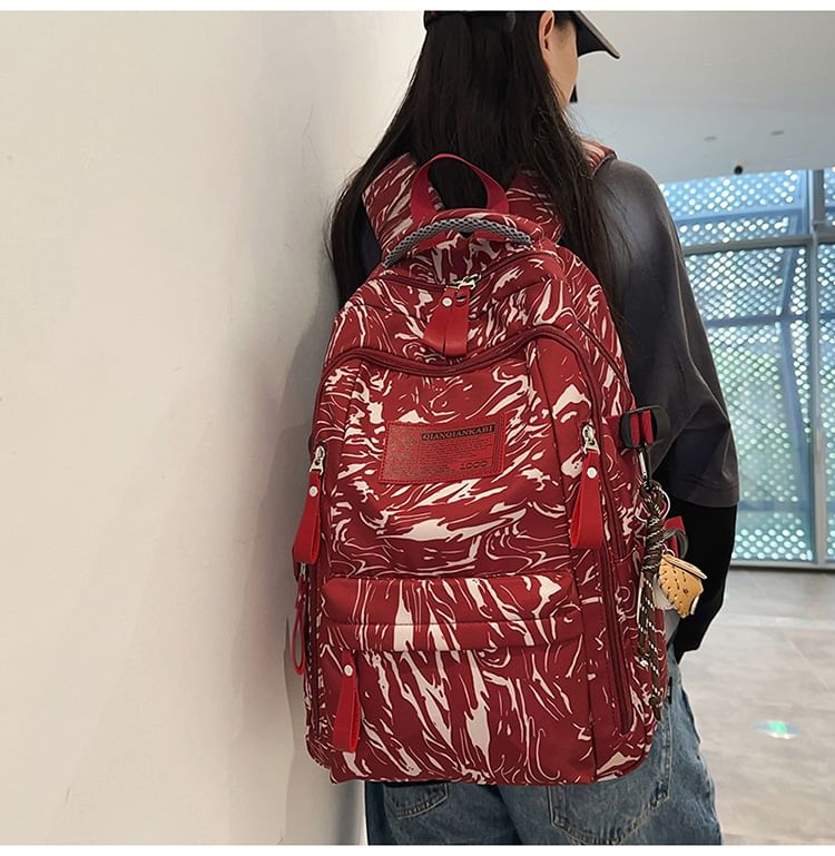 Hikuozy - Nylon rugzak met patroonprint