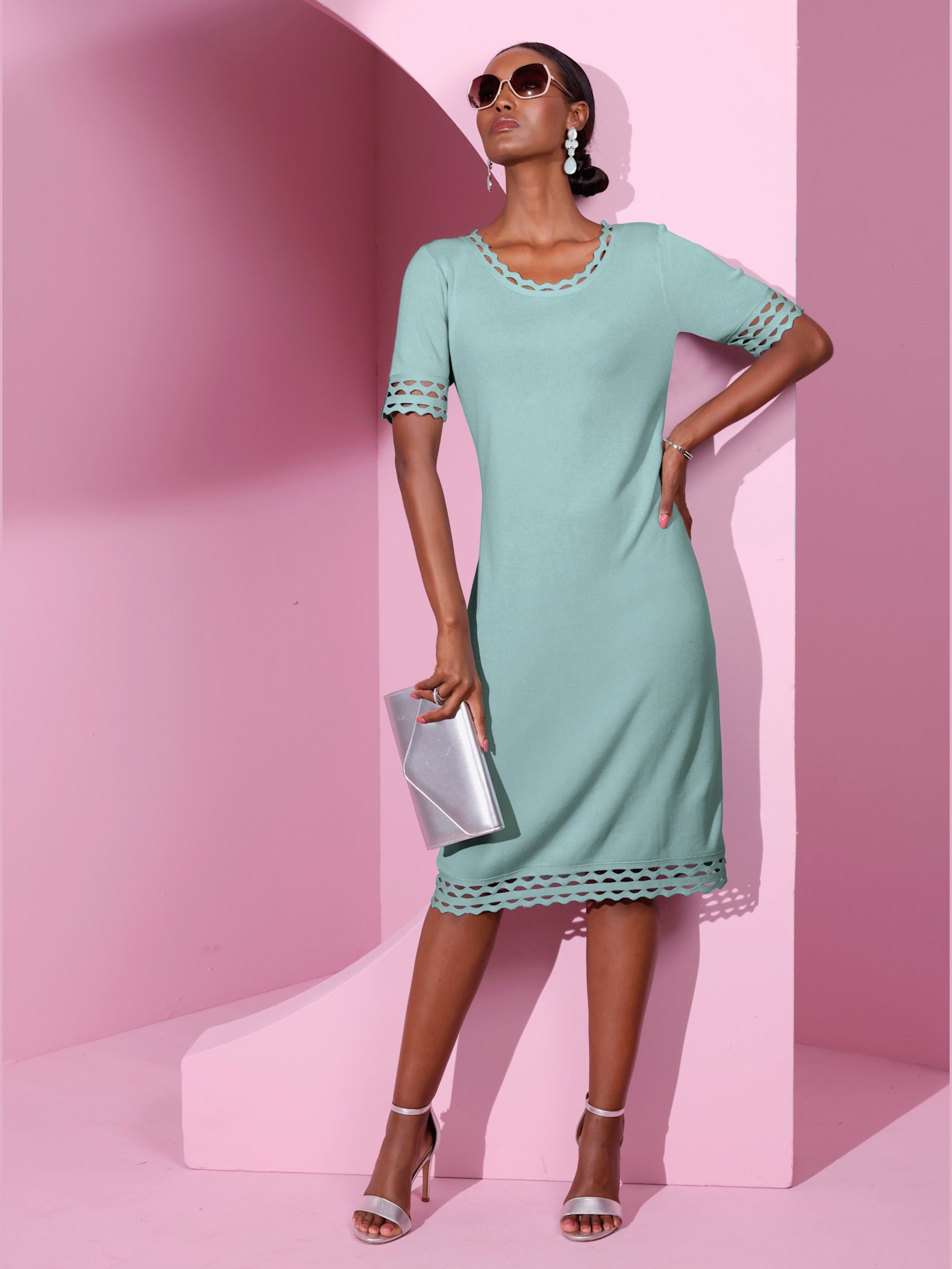 Robe en tricot finitions arrondies