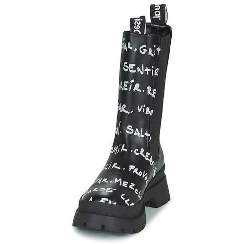 Desigual - SHOES CHELSEA HIGH LETTERING - Noir