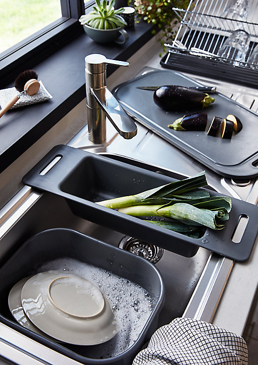 Passoire pour évier de cuisine Datil GoodHome L. 54,5 cm gris anthracite