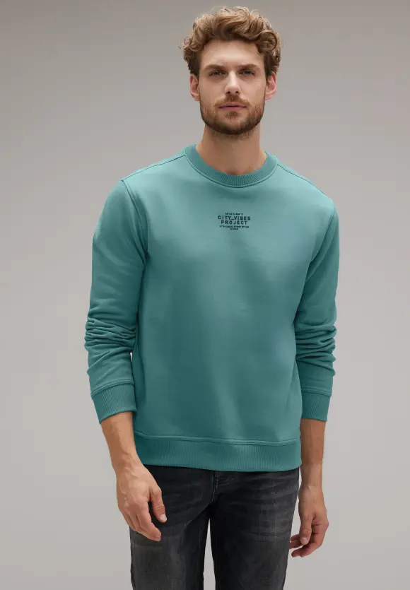Pullover mit Wording - turquoise green