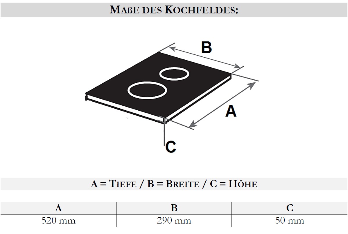 YUNA Doppelkochplatte CALOR EBK2, Glaskeramik, Touch Control