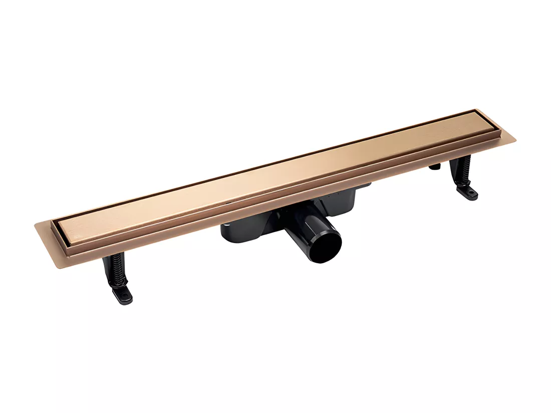 Caniveau de douche BASSO, couleur: cuivre brossé, longueur:90 cm