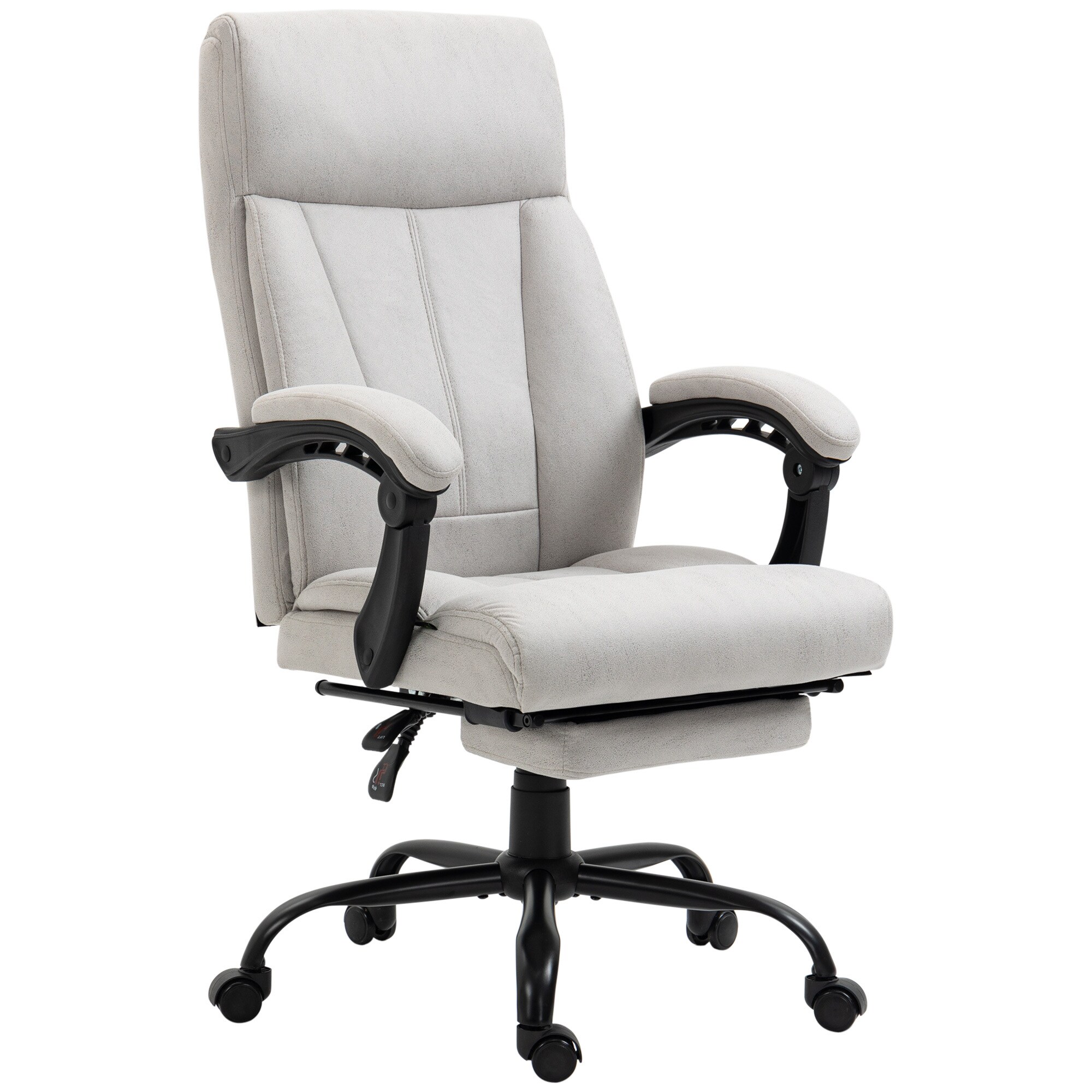Vinsetto Massage-Bürostuhl mit Fußstütze und Wippfunktion grau 65L x 74B x 111-119H cm