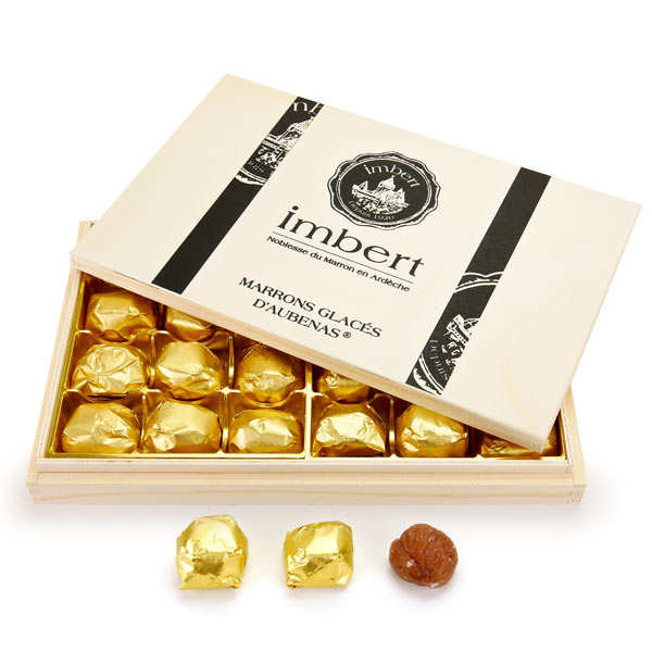 24 marrons glacés en coffret bois d'Aubenas Imbert