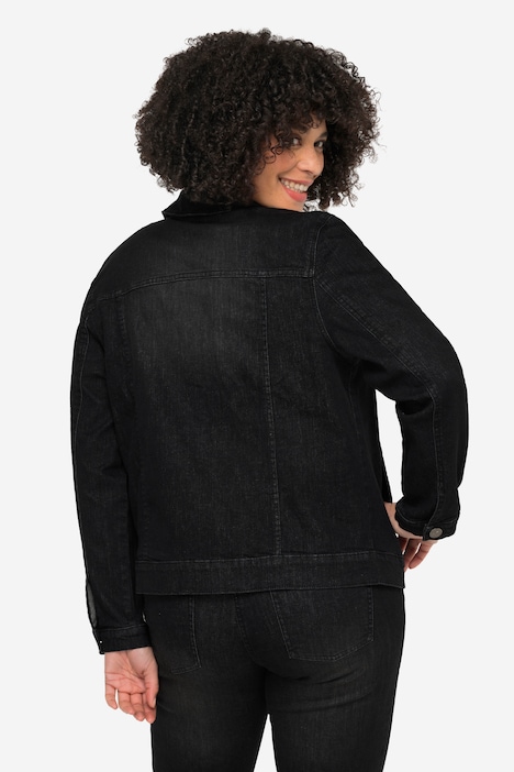 Jeansjacke Frieda, Wascheffekte, Hemdkragen, Langarm