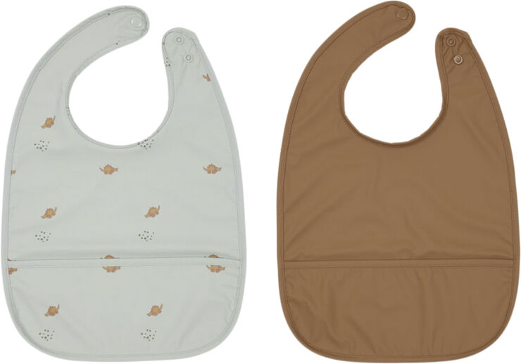 OYOY MINI Dino Hagesmæk - Pakke med 2 Dusty green / caramel