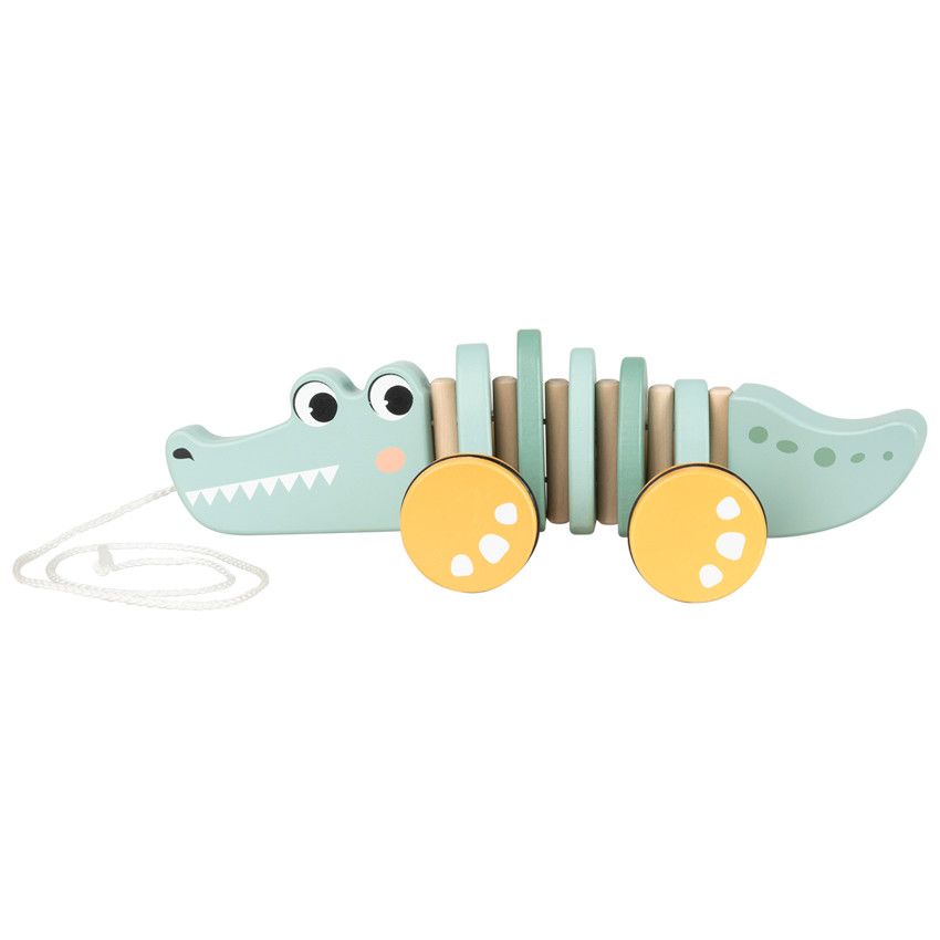 Crocodile à tirer - Multicolore - Ecru