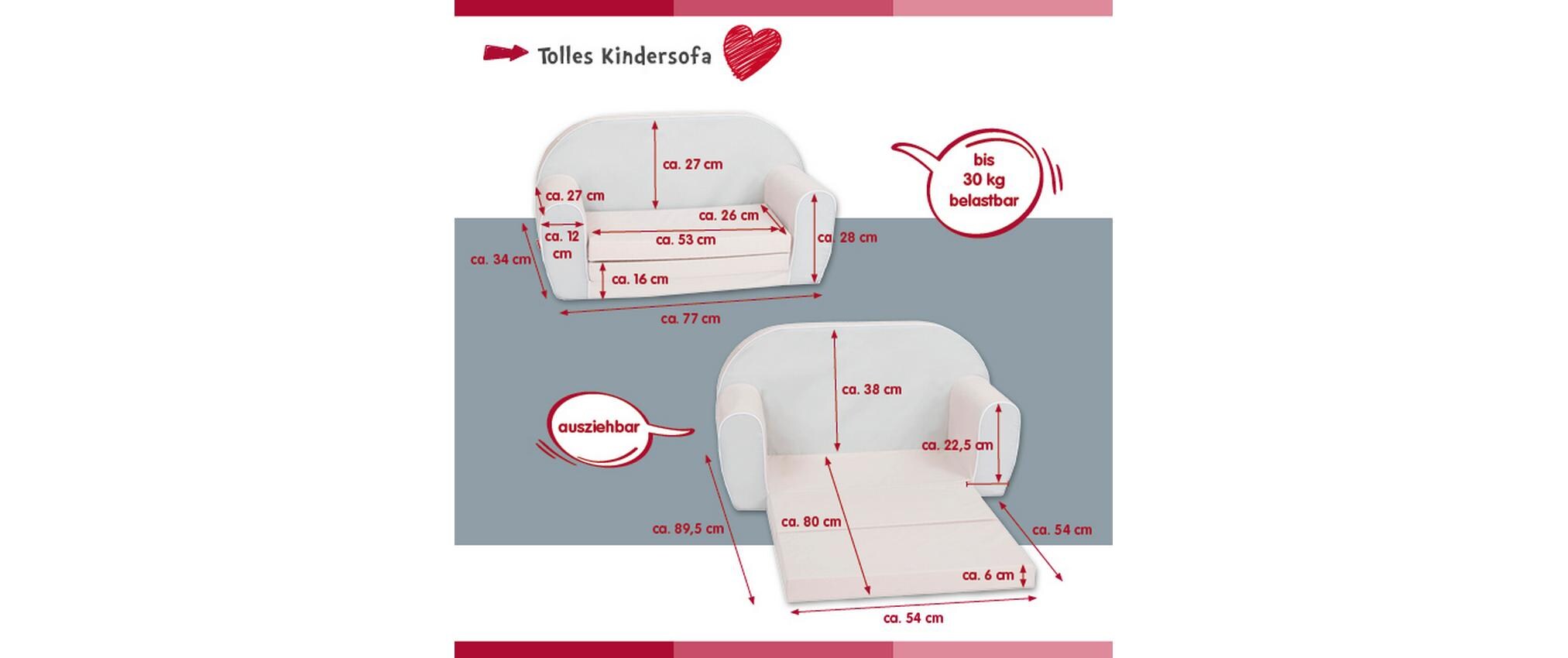 Kindersofa «Lucky bear»Ausklappbares Kindersofa