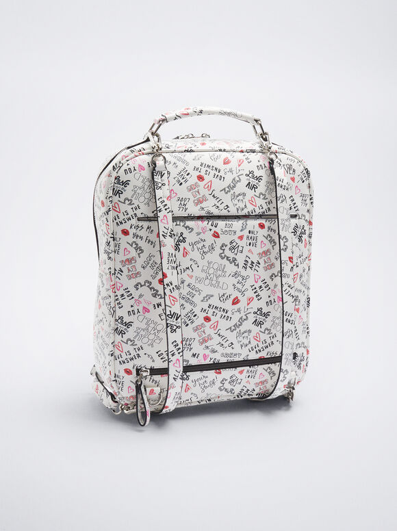 Mochila para laptop estampada de 13 polegadas - Preta