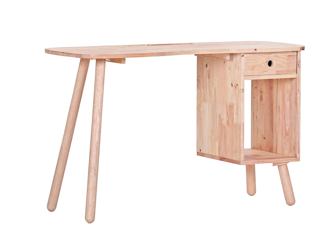 INTERhome Schreibtisch RUBBY 120 x 50 cm Rubberwood massiv
