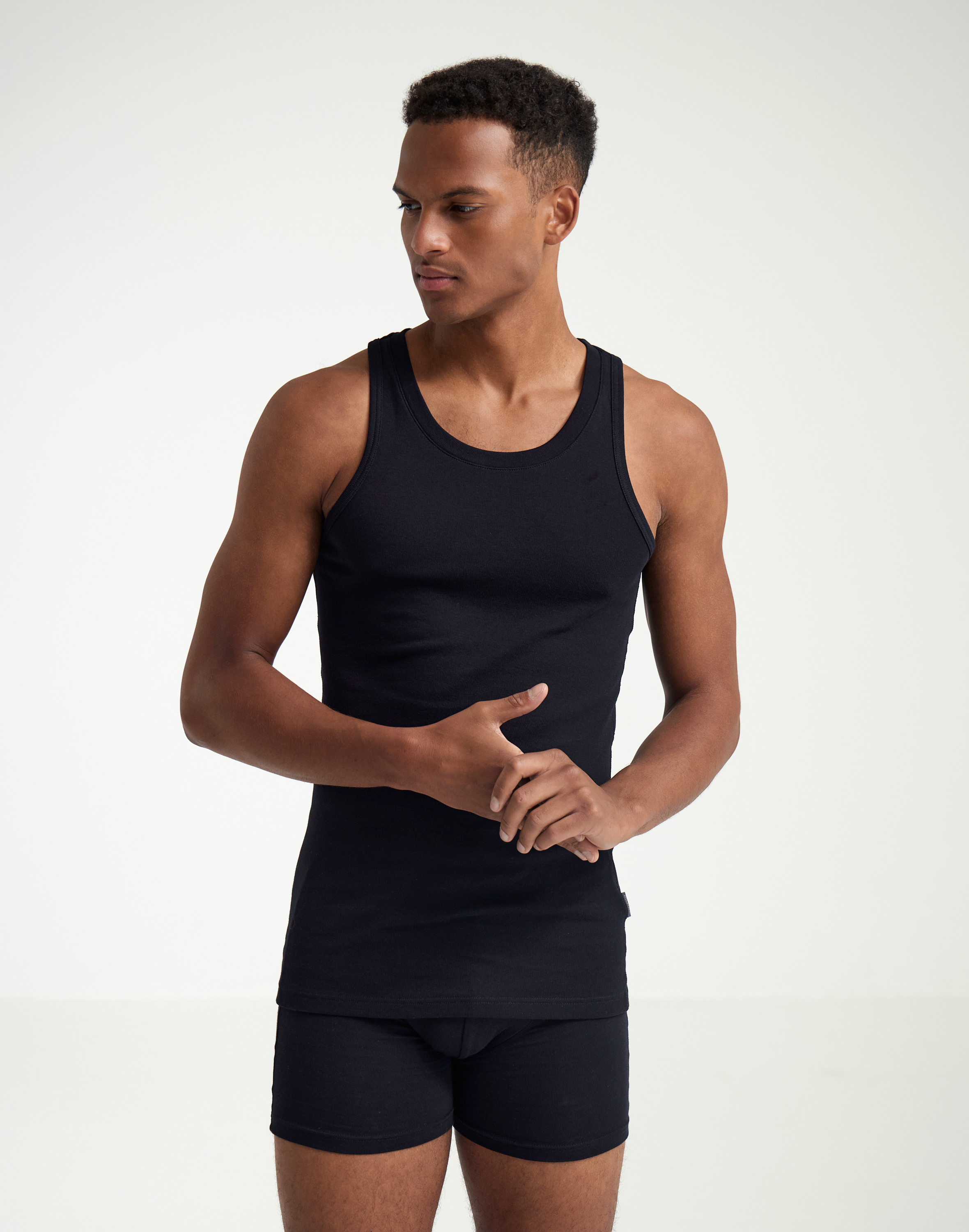 Tanktop van katoen voor heren in Zwart