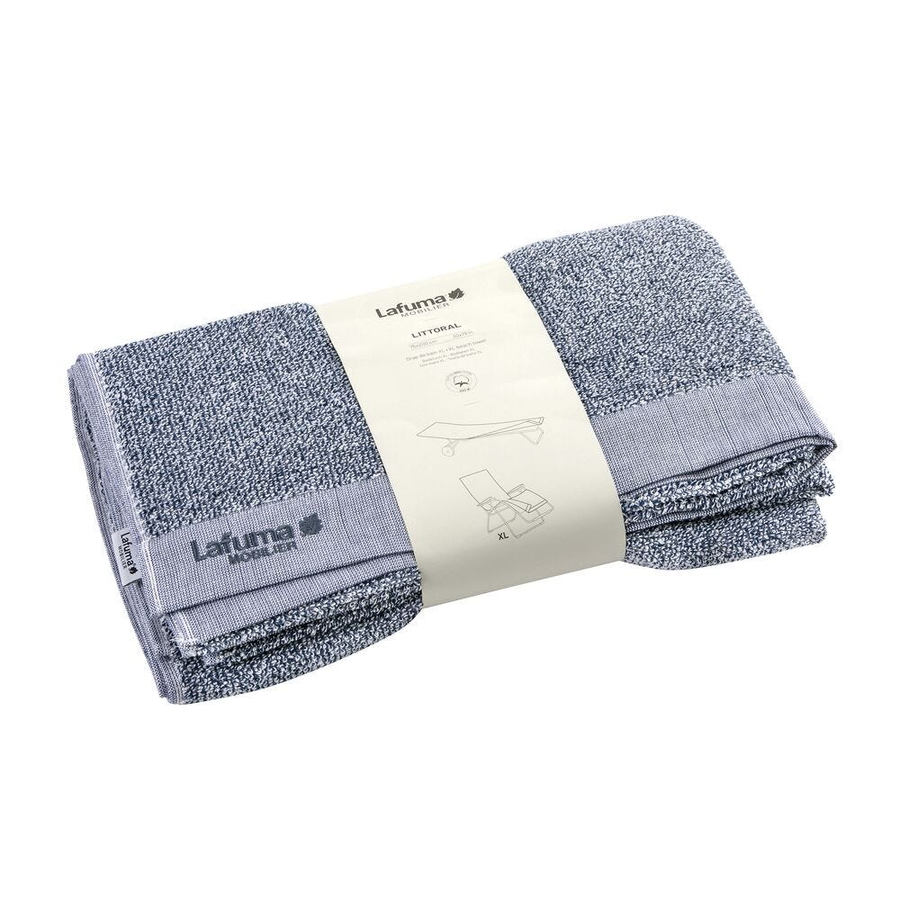Badehandtuch für Relaxliege XL und Sonnenliege Littoral Baumwolle Blau Iroise