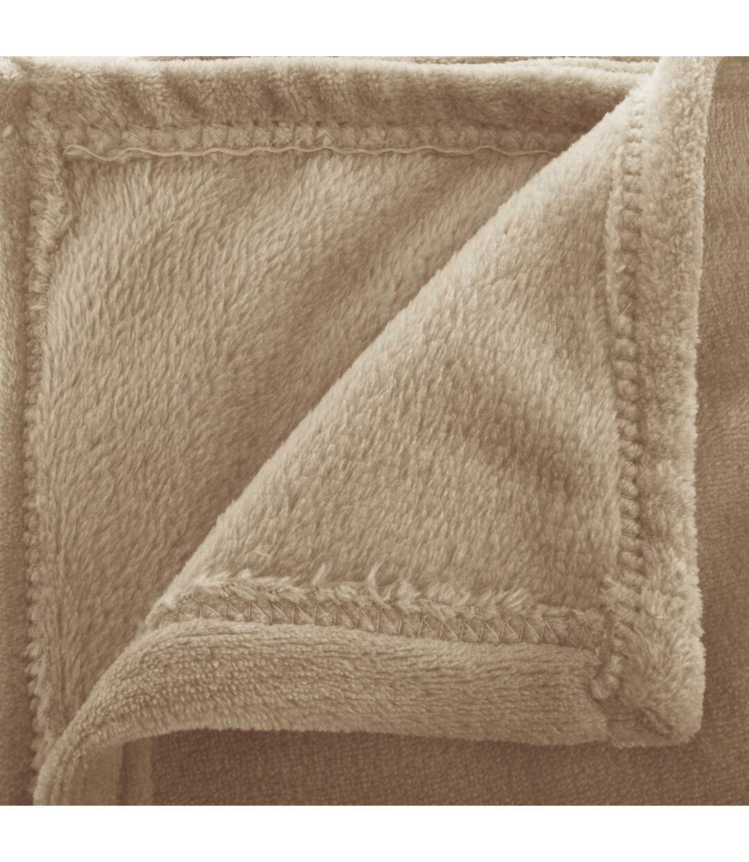 Grand plaid en Flanelle uni - 180x130 cm - Beige Lin