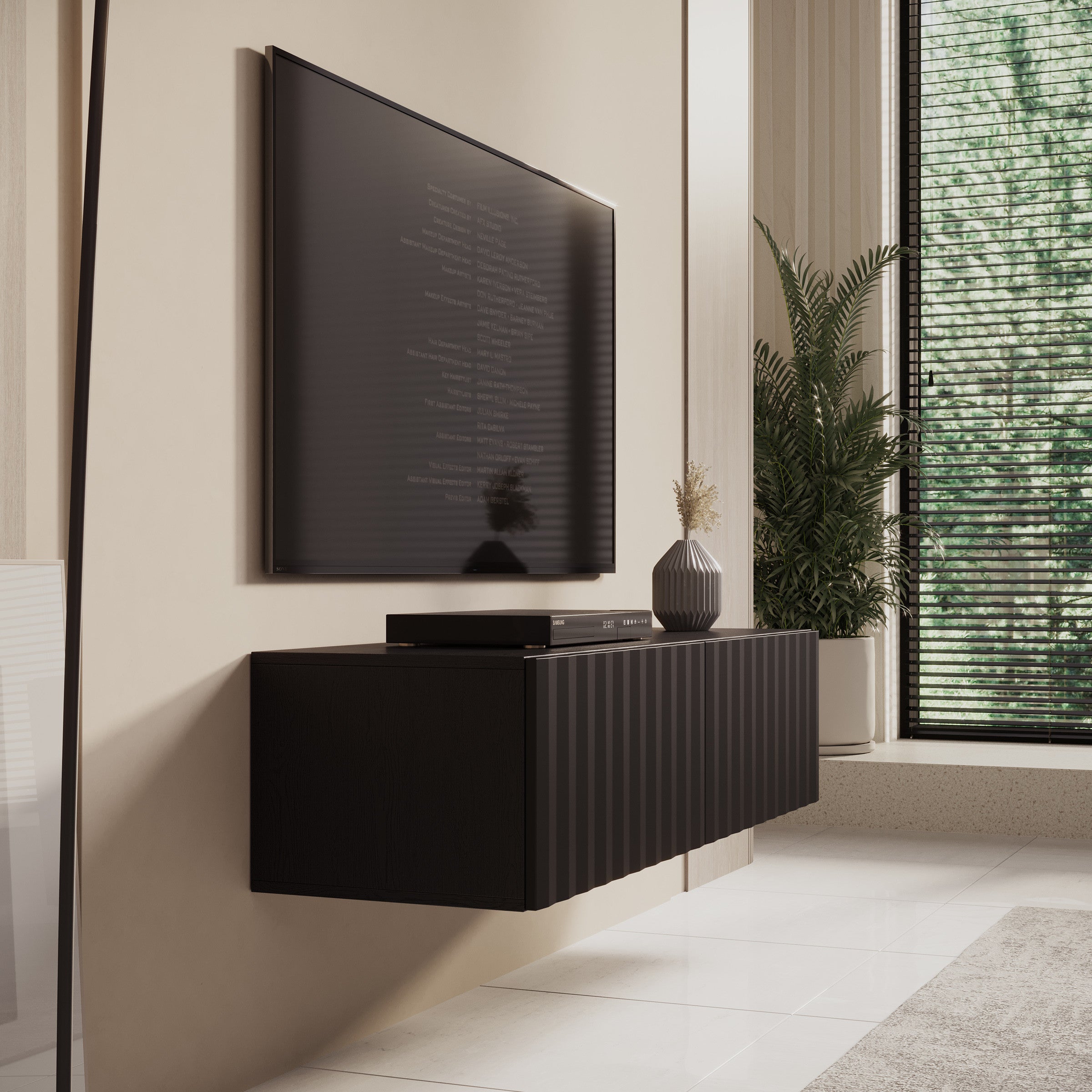 Angelina - TV-Meubel - Zwart - 128 cm