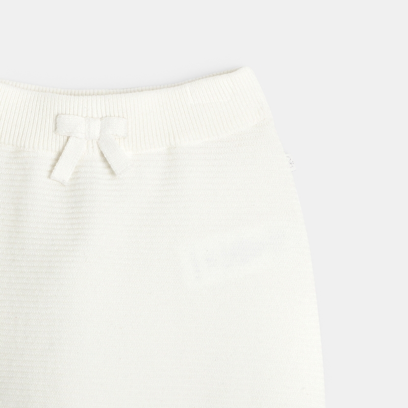 Legging tricot côtelé blanc naissance