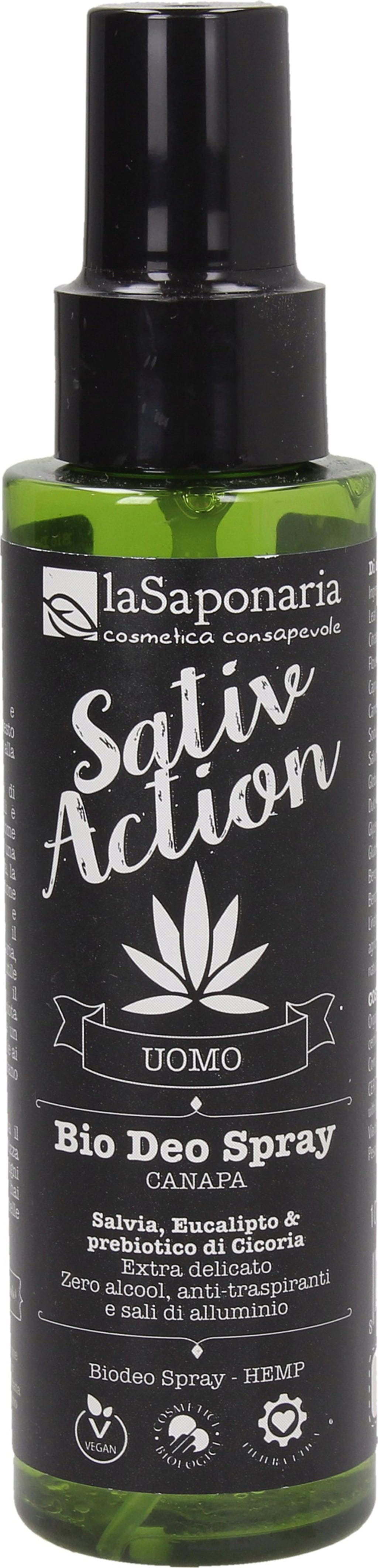 La Saponaria  Uomo SativAction Bio Deo Spray, 100 ml