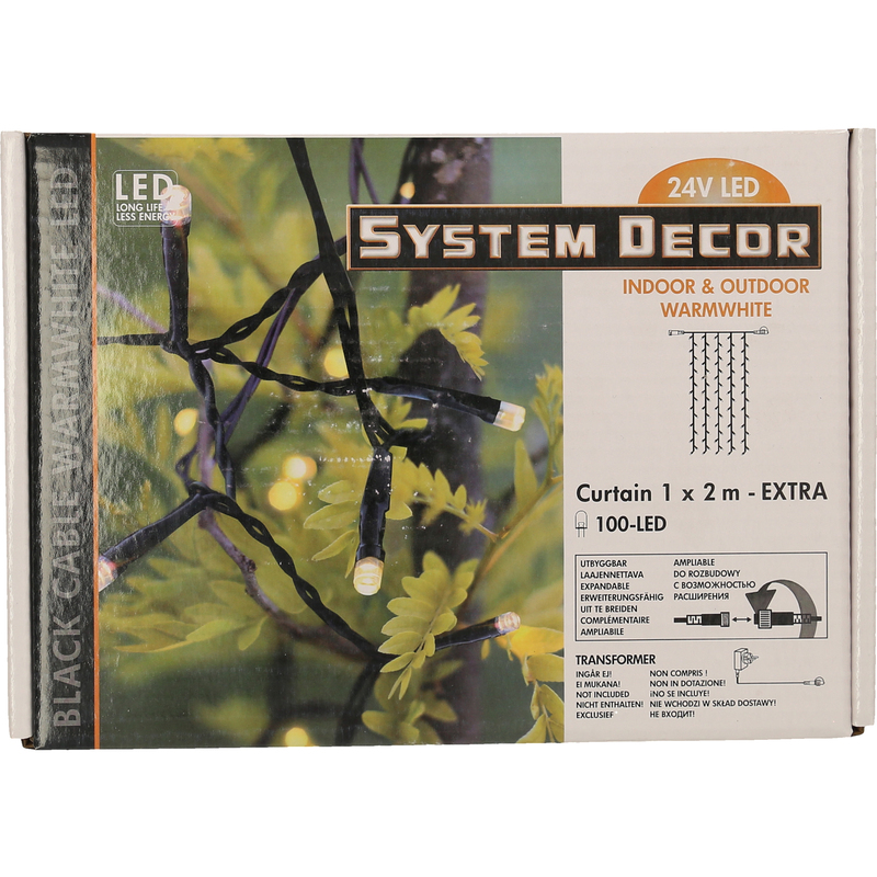 Star Trading System Decor LED-Vorhang, 1 x 2 m, schwarz