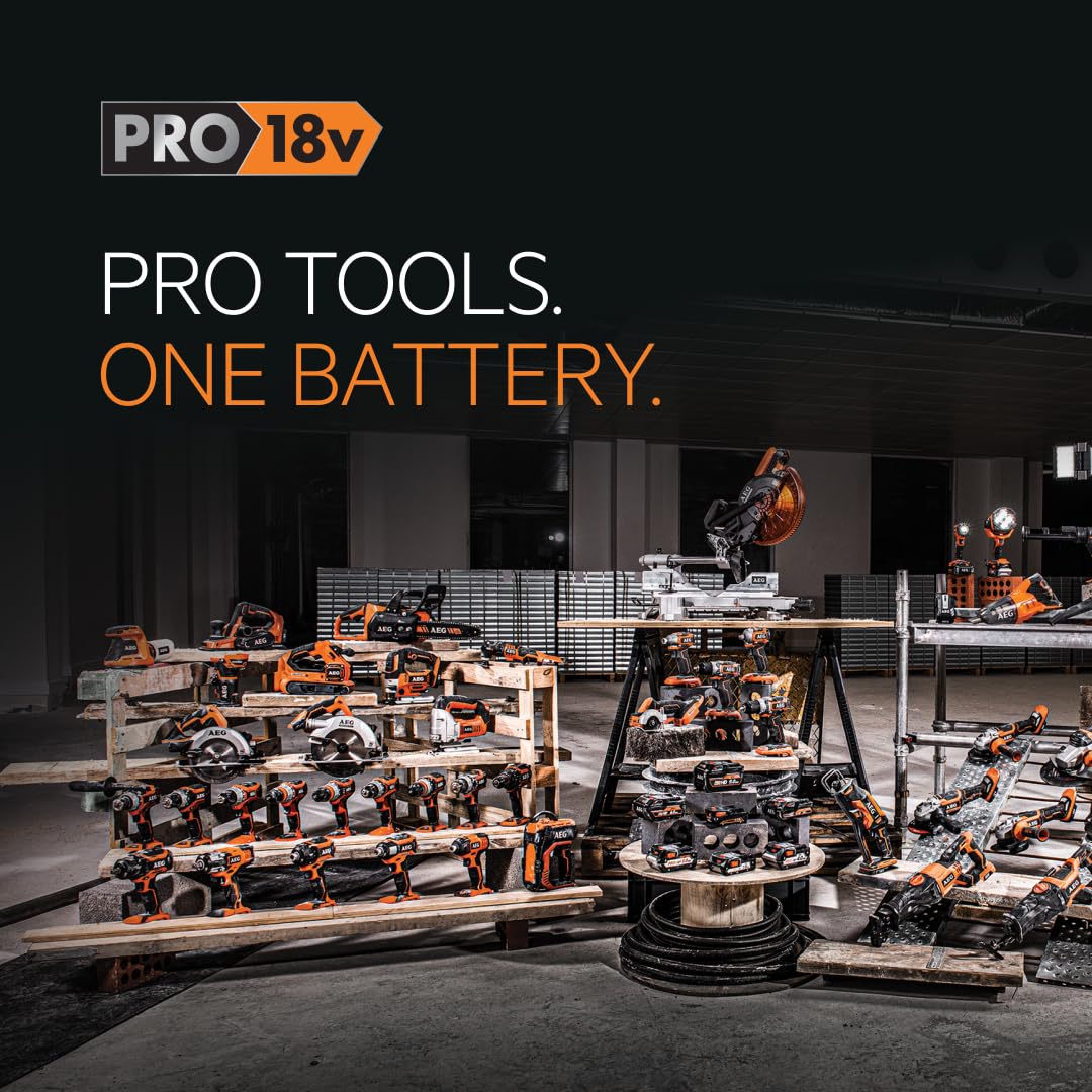 AEG - Duo Brushless : Perceuse à percussion Brushless Subcompact 18V, mini scie multi-matériaux Brushless Subcompact 18V, 2 batteries 2,0 Ah, chargeur