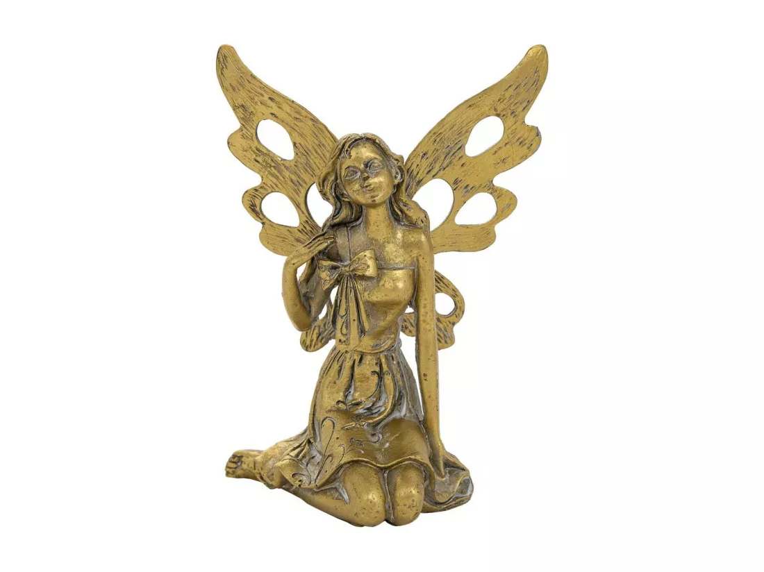 Figure décorative en résine doré 9.5x7.5x13.5h