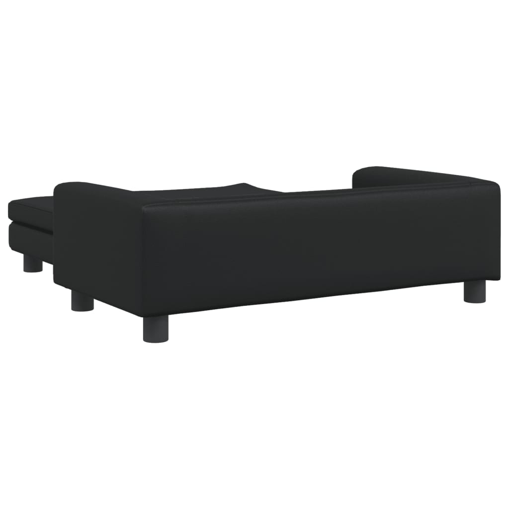 Cama para cães vidaXL com extensão, couro sintético, preta, 100x50x30 cm