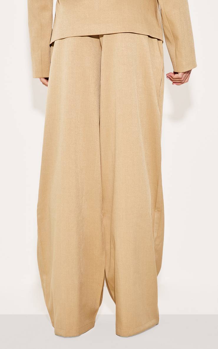 Sable Pantalon Large Tailleur Tissé Ensemble Coordonné