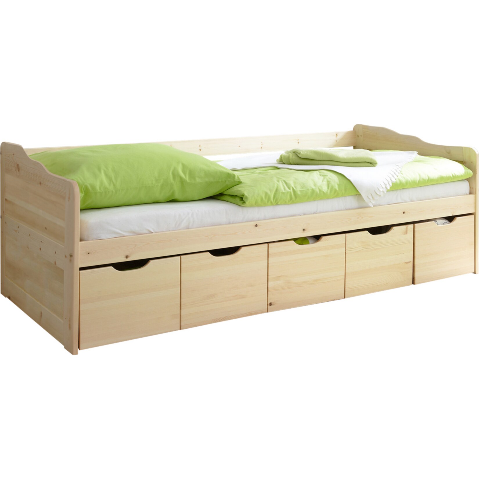 TiCAA Sofabett Maria Massivholz Natur