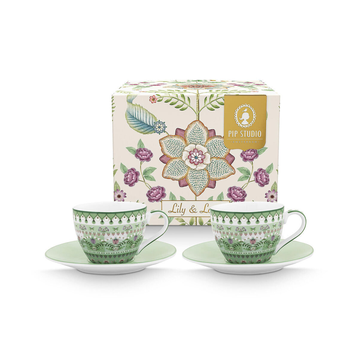 PIP Studio Lily & Lotus espressokopp 120 ml 2-pakning