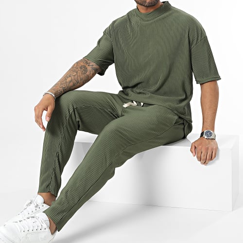 Ensemble Tee Shirt Et Pantalon Vert Kaki