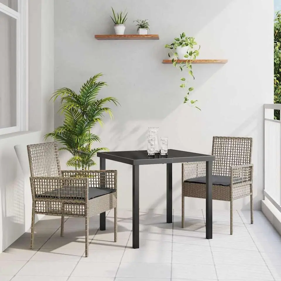 vidaXL - Tuinstoel - Grijs - Poly rattan - 53 x 60 x 85cm